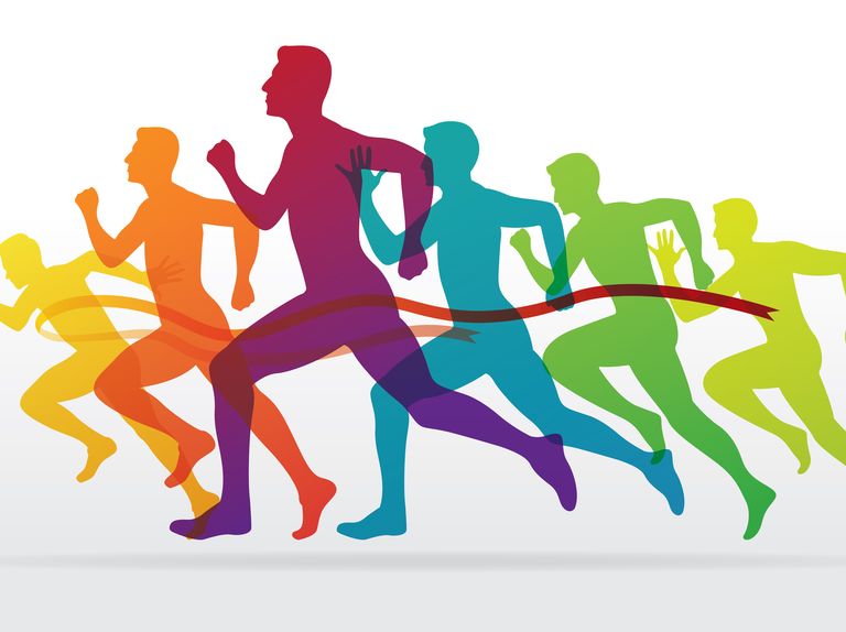 colourful marathon runners