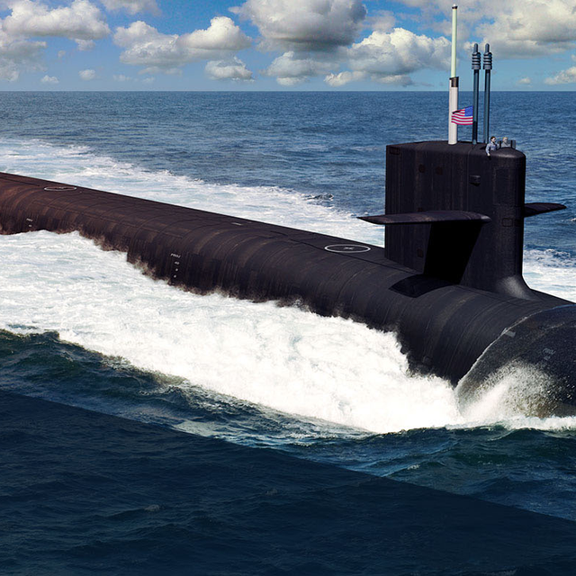 Submarine, Ballistic missile submarine, Cruise missile submarine, Vehicle, Ocean, Sea, Wind wave, Watercraft, 