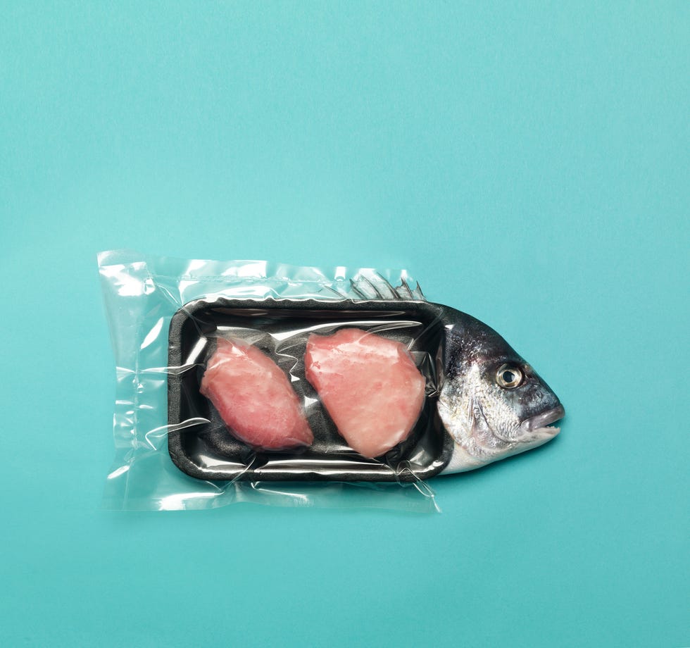 combination of packed chicken and a fish
