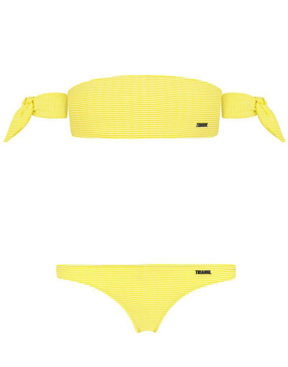Yellow, Swimwear, Swimsuit bottom, Clothing, Bikini, Swimsuit top, Product, 