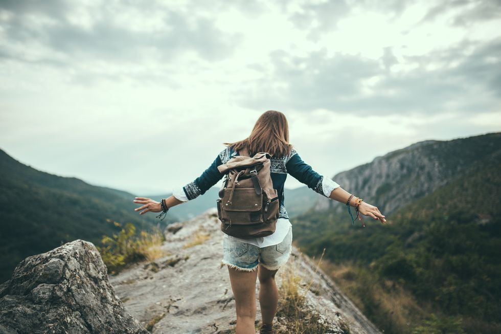 woman hiking in nature