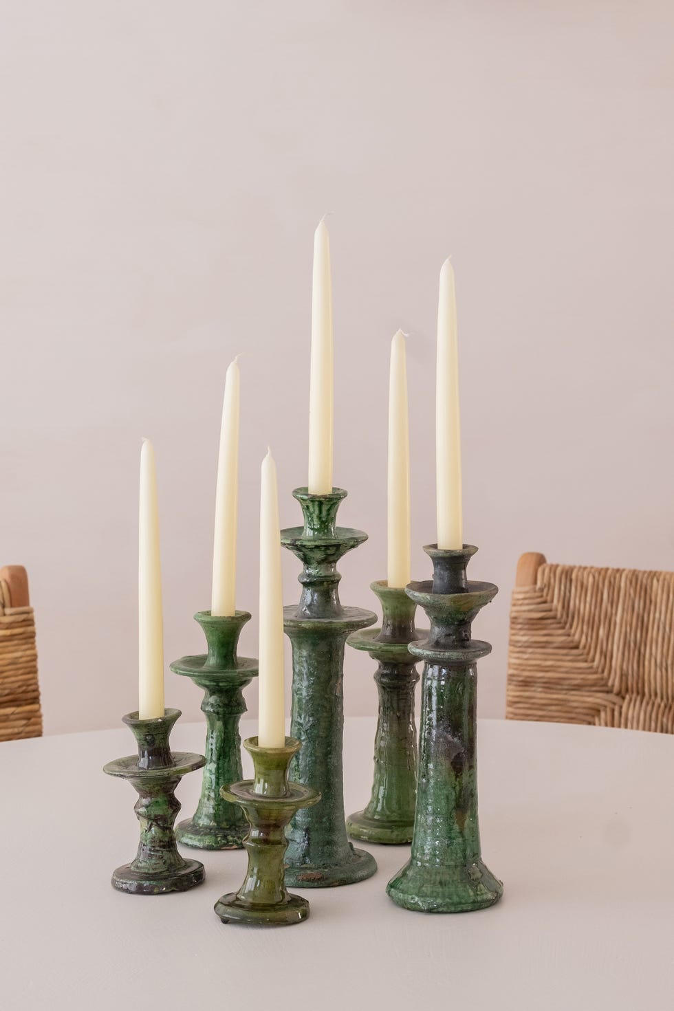 candelabros verdes