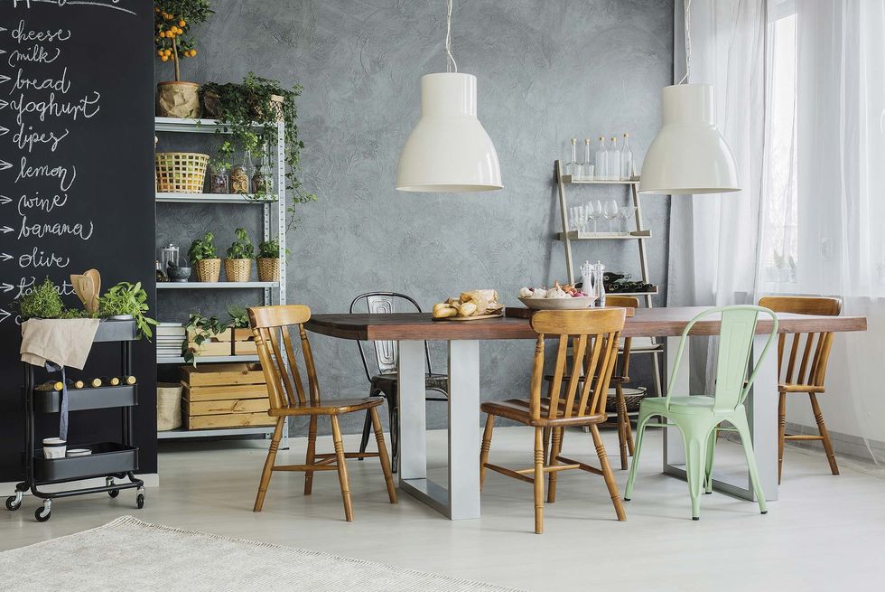 industrial style dining room