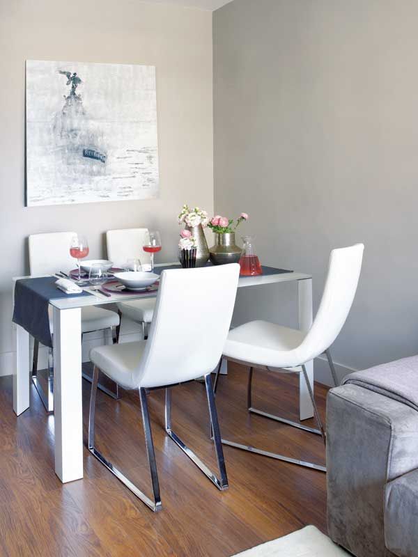 Furniture, Room, White, Dining room, Table, Interior design, Property, Floor, Chair, Wall, 