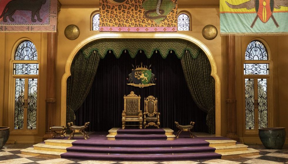 the throne room of the royal palace in coming 2 america