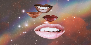mouths on a starry background