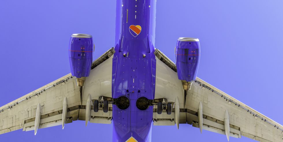 commercial passenger airplane ready for landing