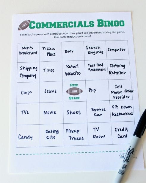 super bowl party games like bingo