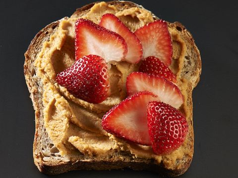 healthier peanut butter and strawberries