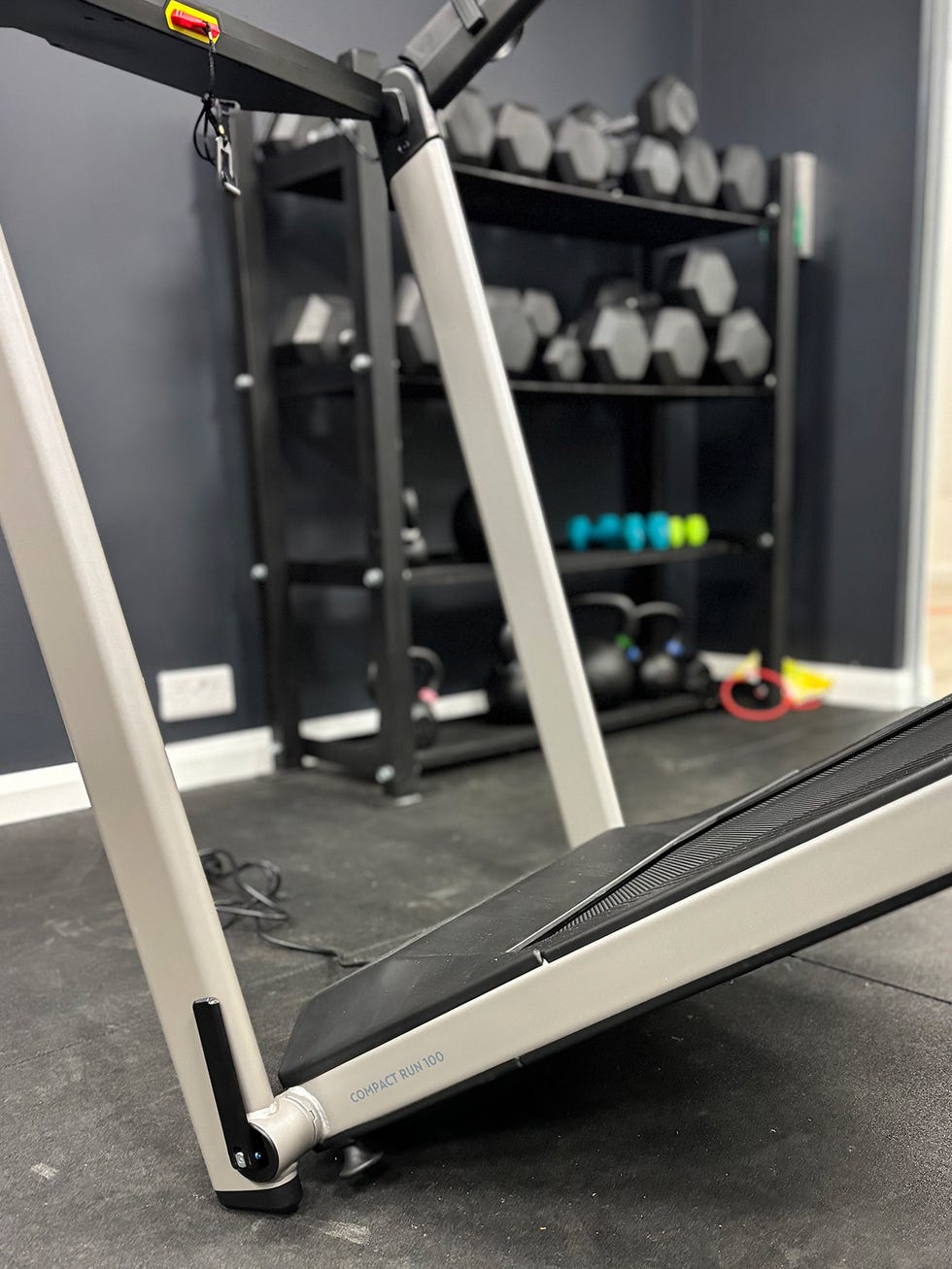 compact treadmill in a fitness environment