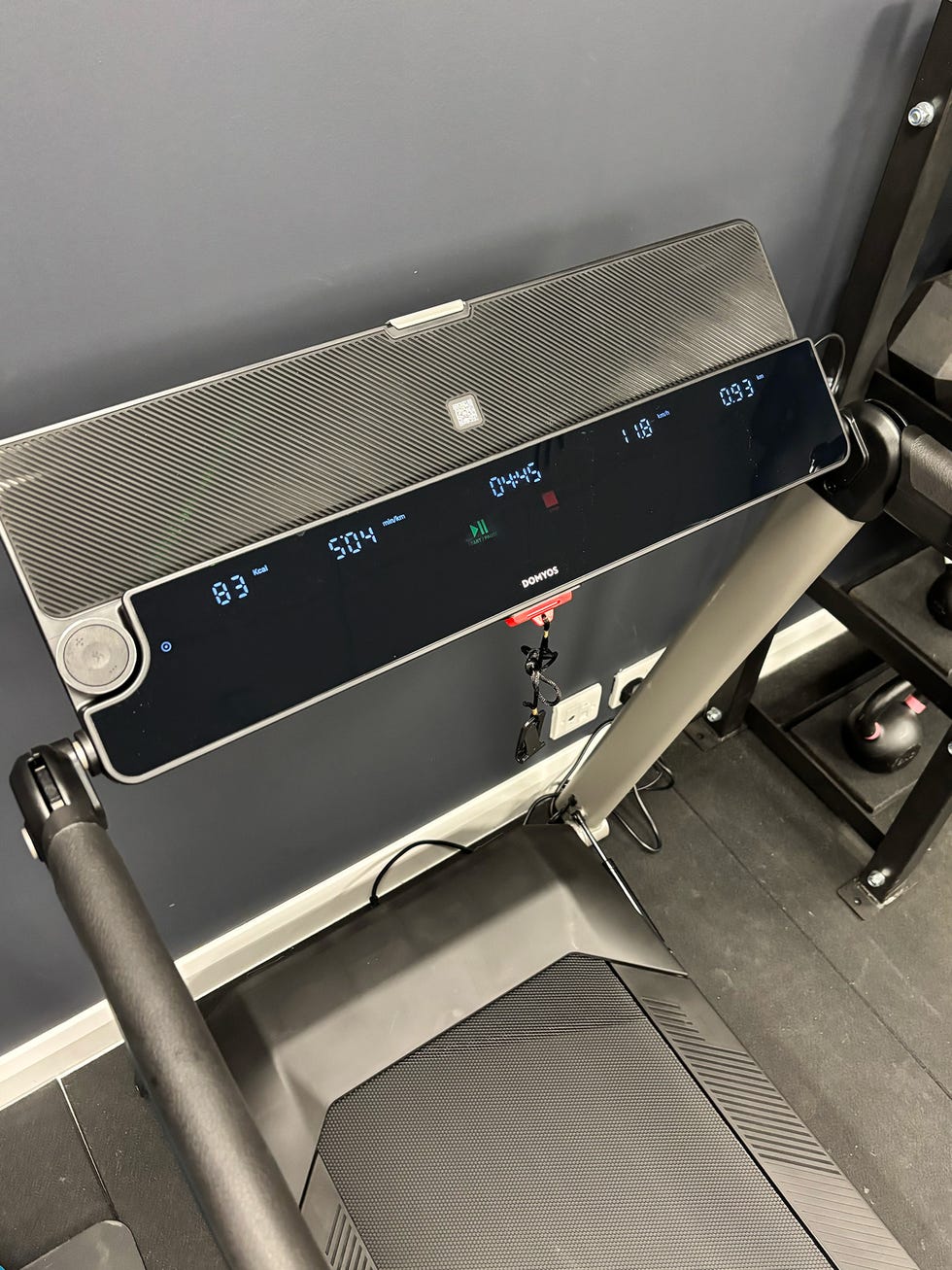 close up of the console on a home running treadmill