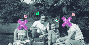 united states   circa 1950s  two couples having a picnic