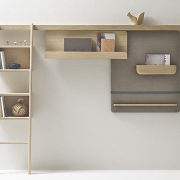 Shelf, Shelving, Furniture, Bookcase, Wall, Desk, Room, Computer desk, Material property, Table, 