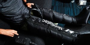 jeff dengate wearing normatec compression pants