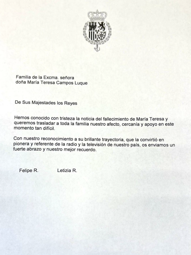 felipe vi y doña letizia se despiden de maría teresa campos
