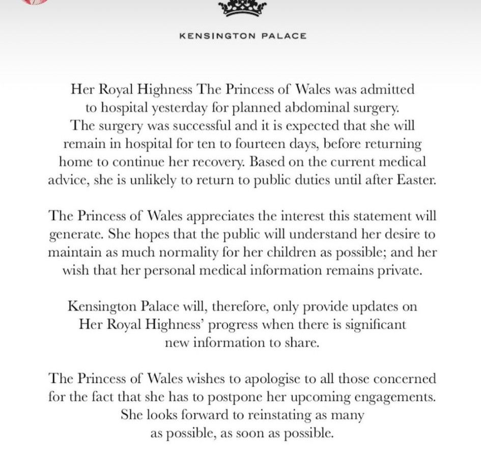 comunicado oficial casa real británica