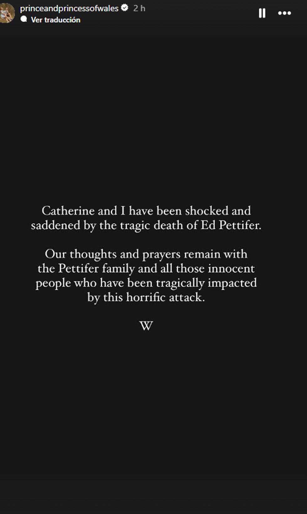 statement expressing condolences for ed pettifers death
