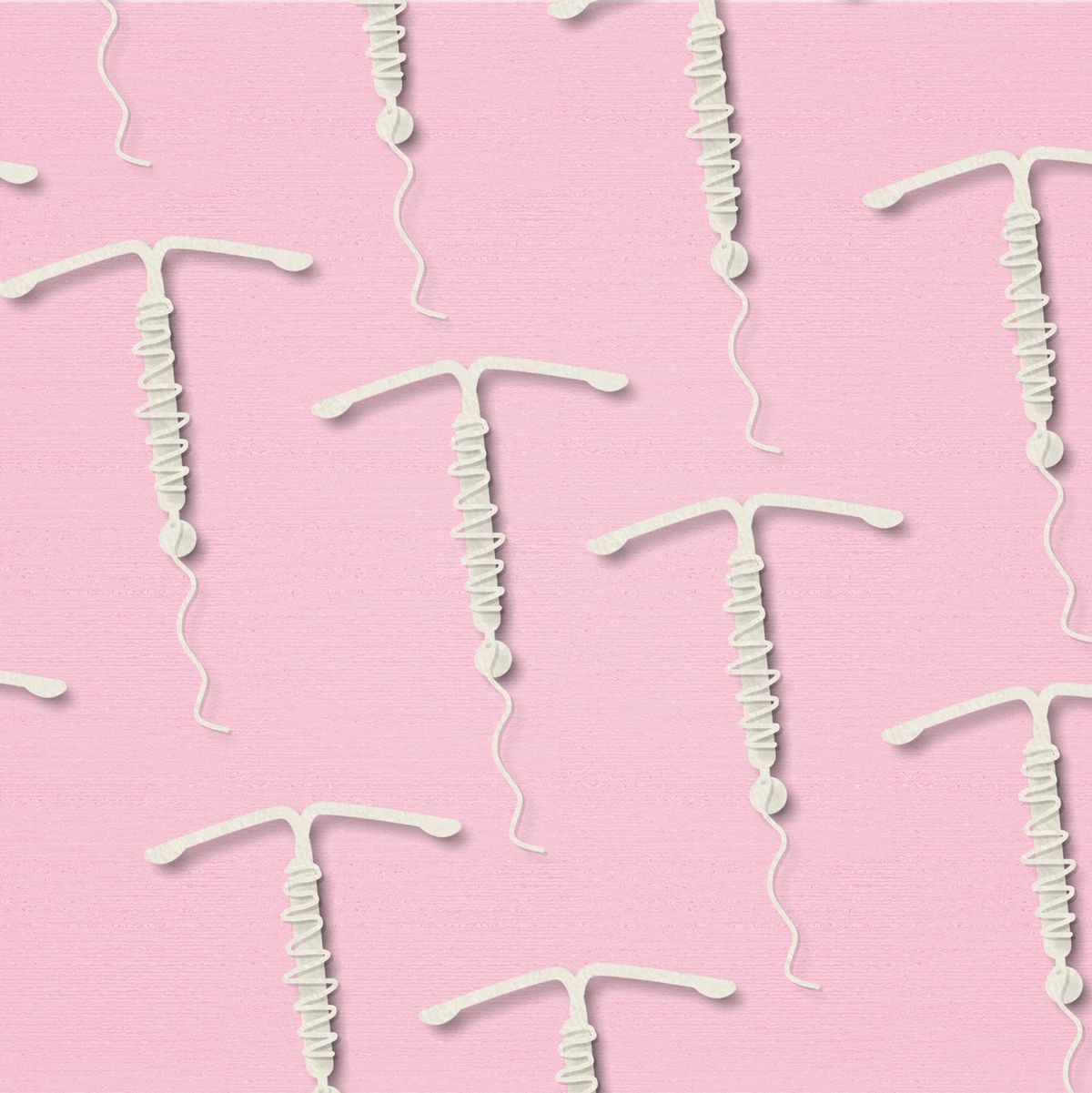 iud concept hormonal contraception  on a pink background