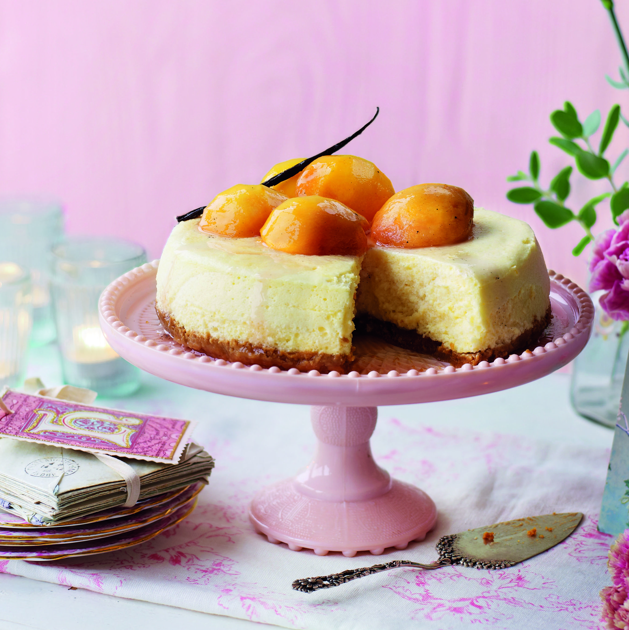 best cheesecake recipes condensed milk cheesecake with aromatic poached peaches