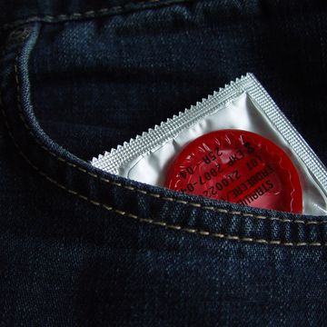 condom in pocket