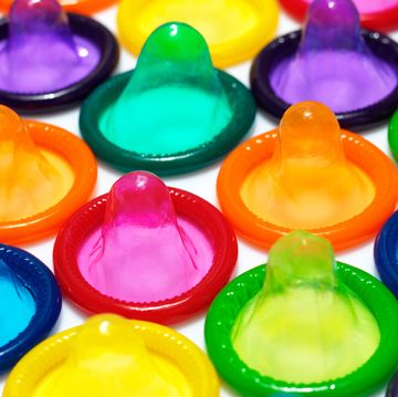 condoms in rainbow colors