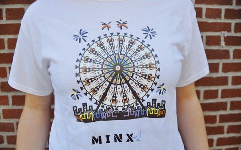 T-shirt, Clothing, Sleeve, Font, Top, Ferris wheel, Tourist attraction, Games, 