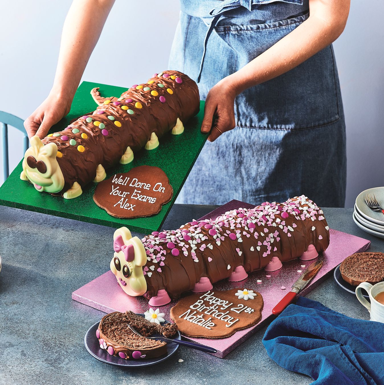 giant personalised colin the caterpillar cake