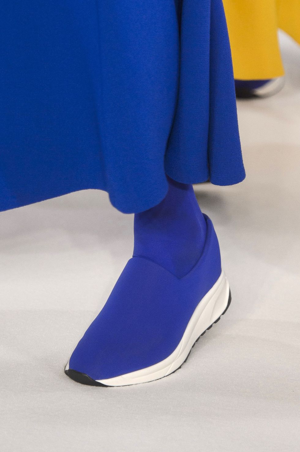 Cobalt blue, Blue, Footwear, Electric blue, Shoe, Yellow, Fashion, Leg, Ankle, High heels, 