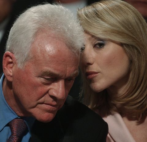 conservatives - 03/20/04 - TORONTO, ONTARIO - Frank Stronach and daughter Belinda have a quiet chat