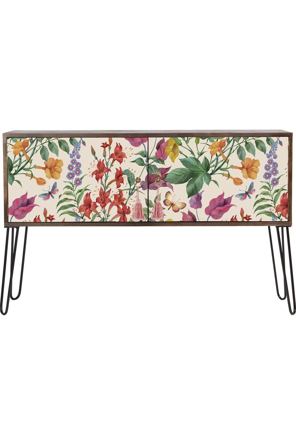 cómoda con puertas con estampado de flores