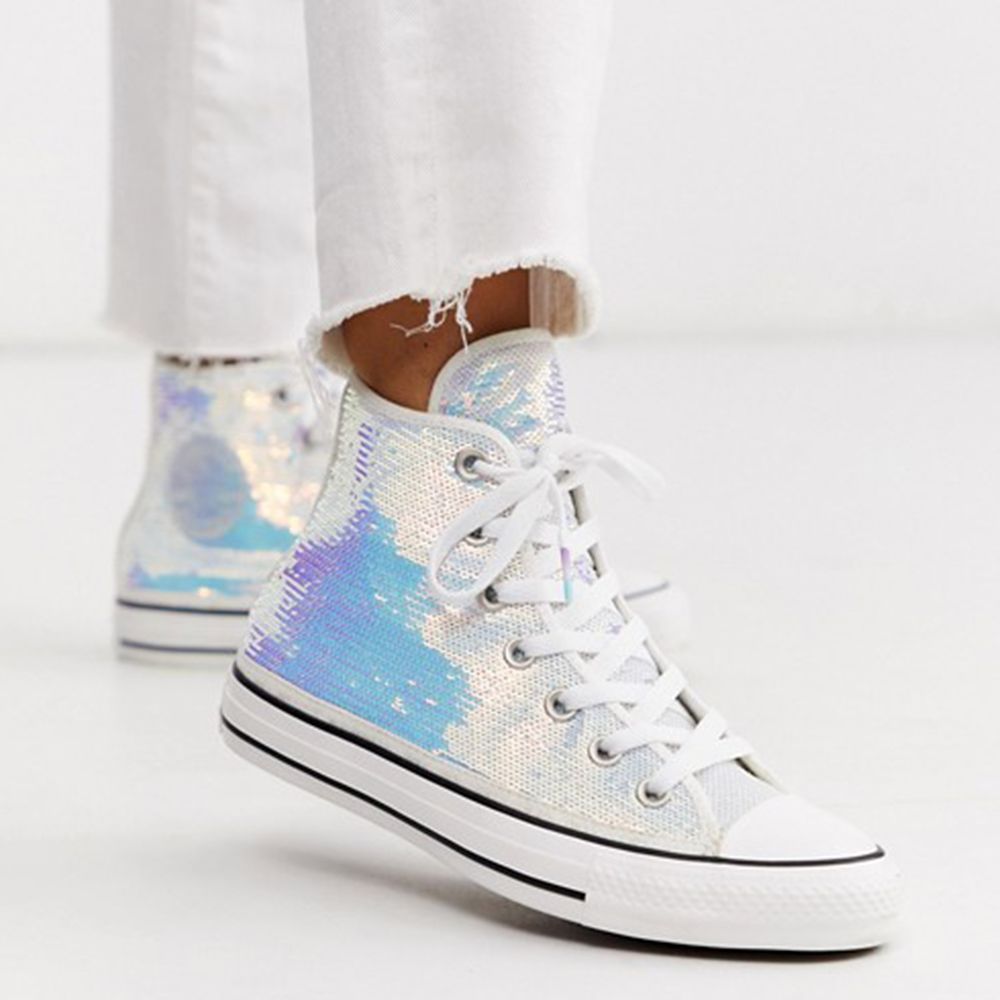 These New Converse Sneakers Are Covered in Mini Iridescent Sequins