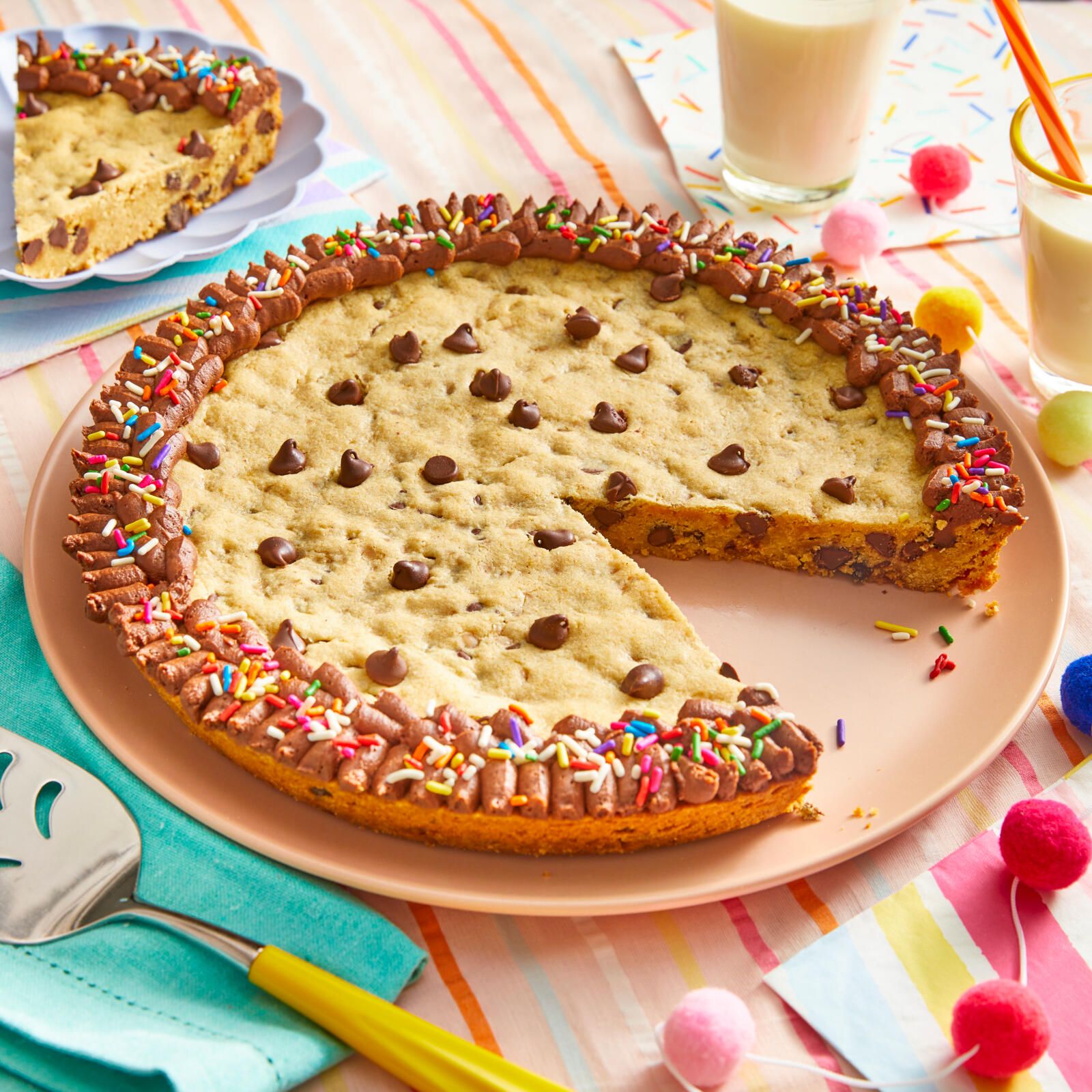 Giant cookie recipe  Chocolate chip cookie pizza recipe