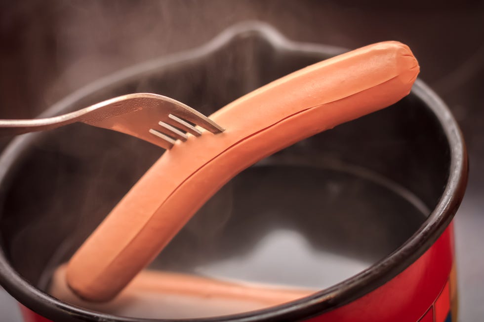 Cooking hot dogs in pot
