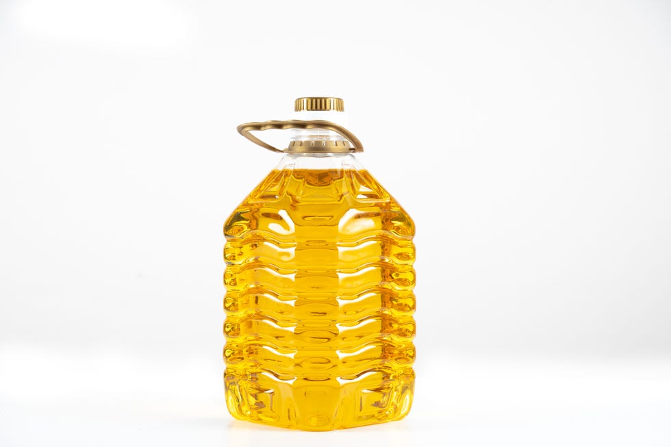 cooking oil in a bottle with copy space shot