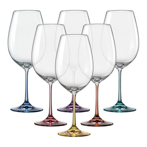 Copas de vino de cristal de bohemia