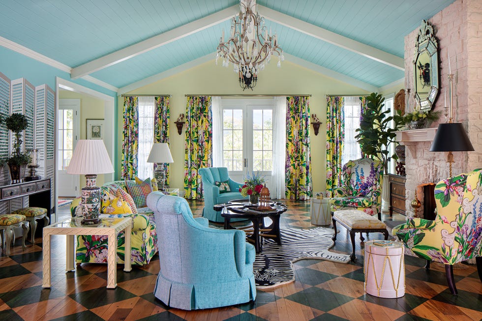 living room designed by dorothy draper