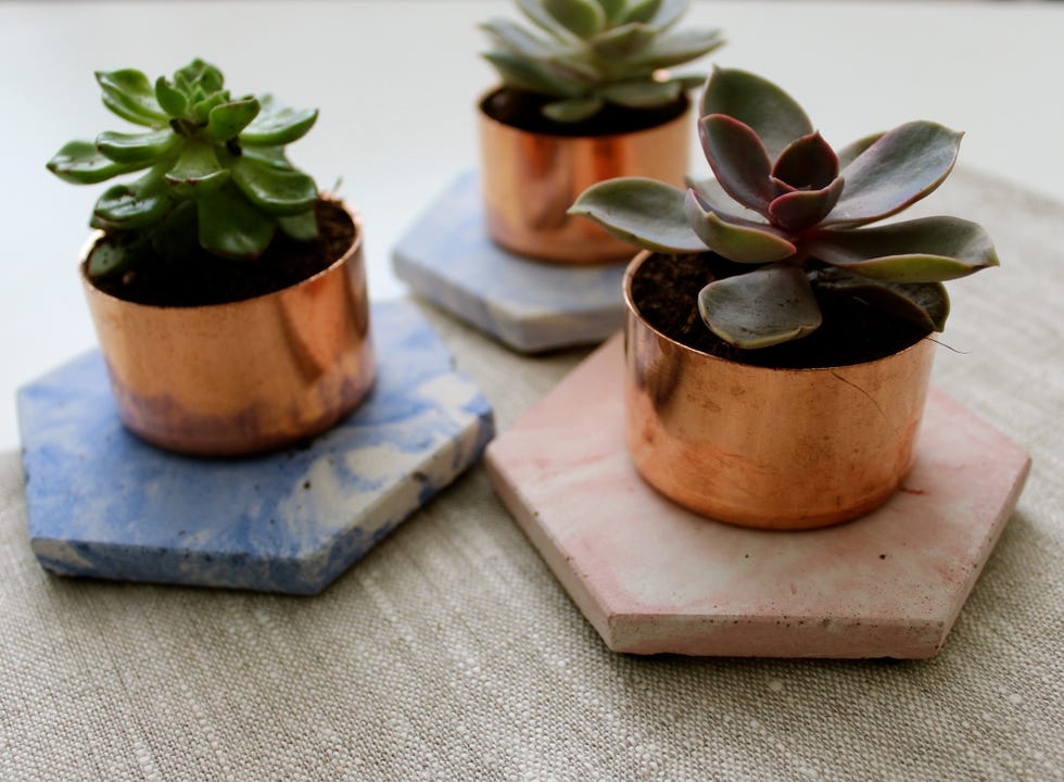 Copper Concrete Marble Succulent Planter, Notonthehighstreet.com