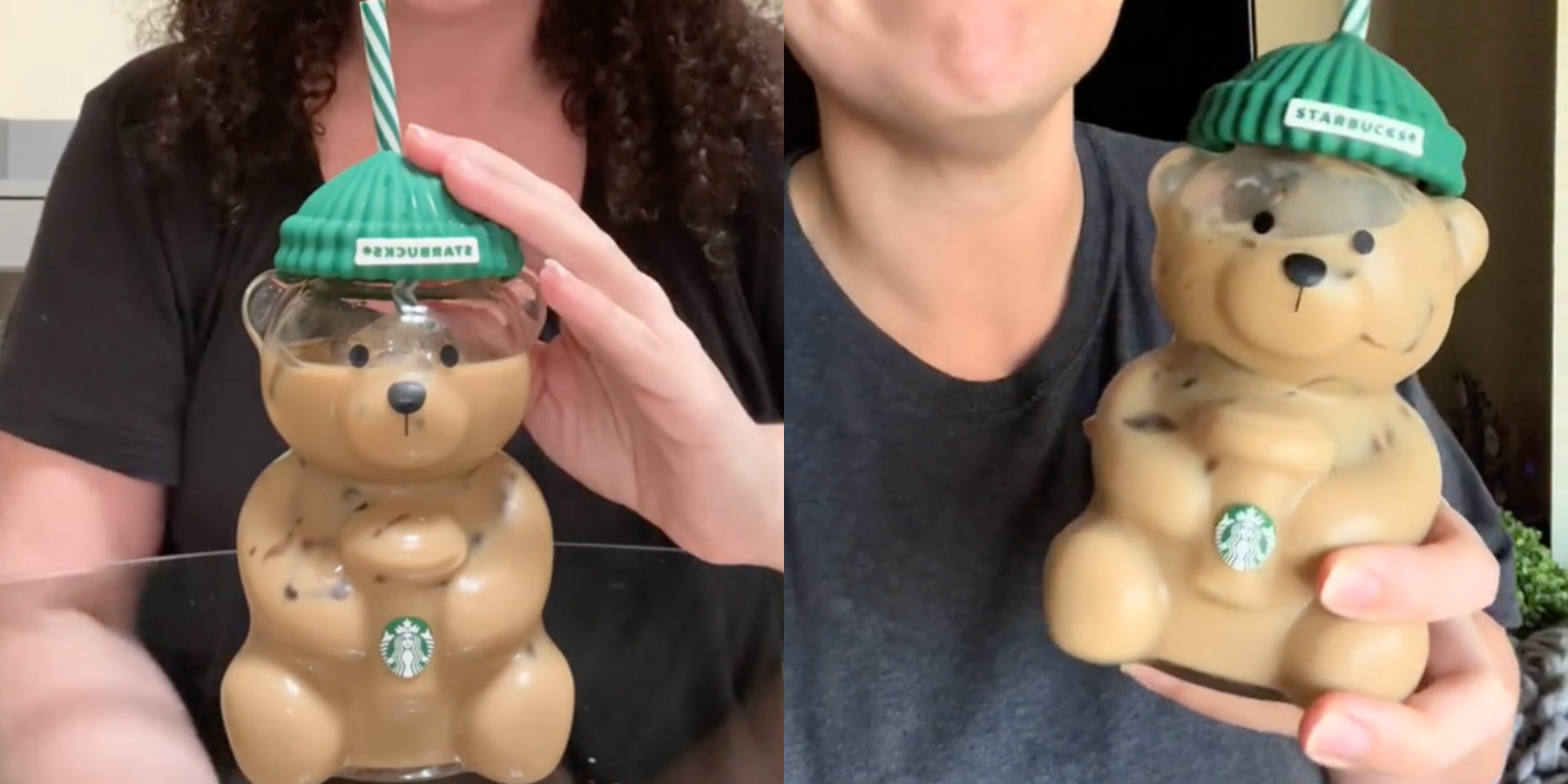 Starbucks bear cup Latin American style Cute bear shape milk Straw