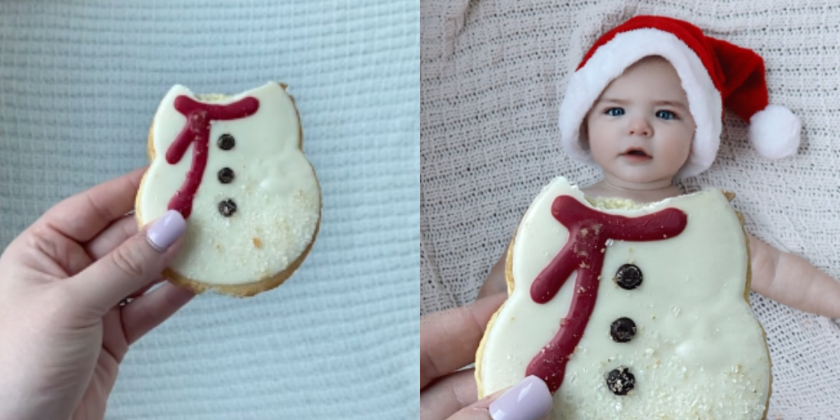 How To Recreate The Starbucks Snowman Cookie Baby Photo Taking Over TikTok