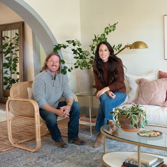 portrait of chip and joanna gaines at deibel reveal, as seen on fixer upper, season 6