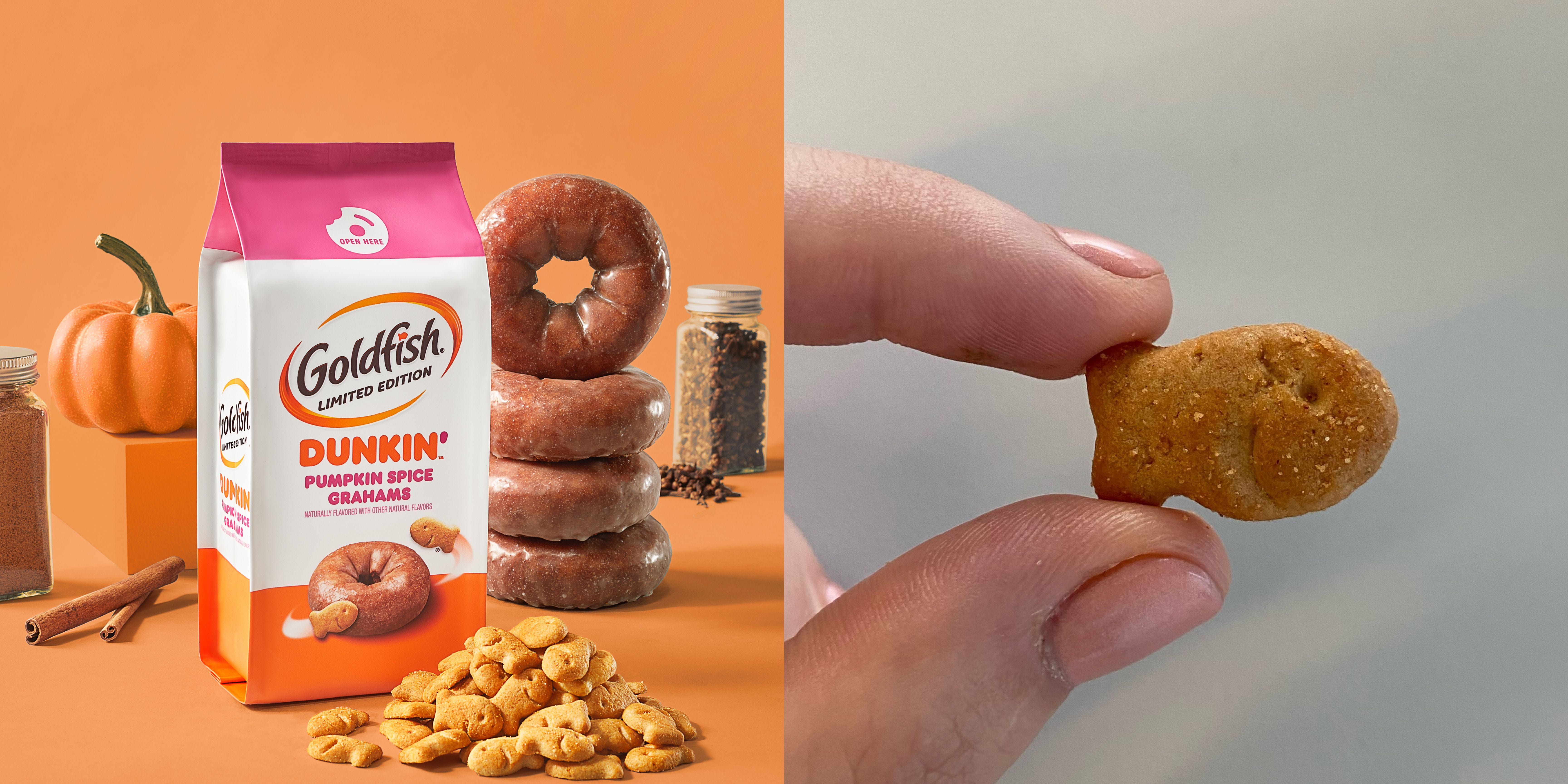 Dunkin' And Goldfish Announce New Pumpkin Spice Grahams And We're Obsessed