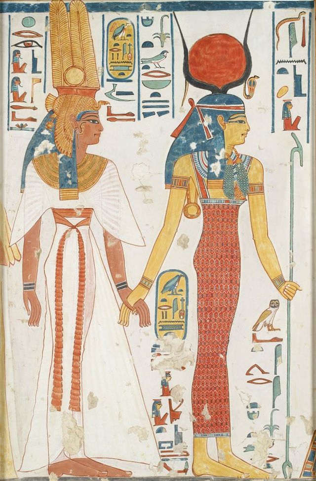 copy of wall painting from the queens tomb 66 of nefertari,