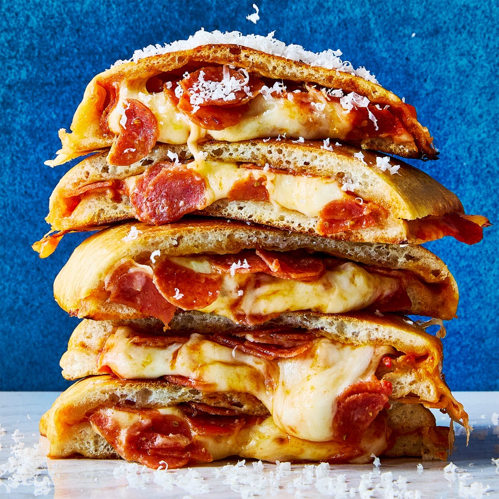 cheese and pepperoni stuffed in baked dough