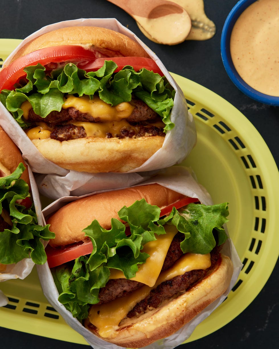 shake shackburger with two patties and shack sauce