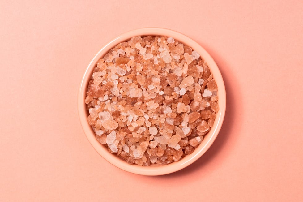 coral colored himalayan salt in dsih