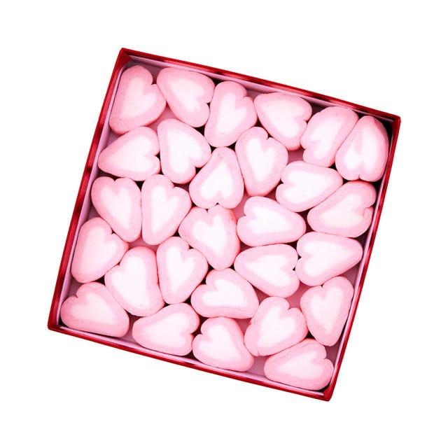 Caja de chuches: corazones de golosinas para San Valentín
