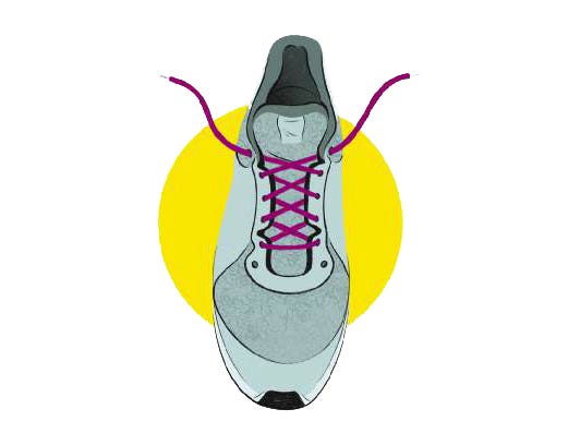 forma, atar, cordones, zapatillas, running
