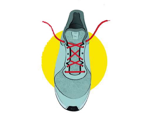 forma, atar, cordones, zapatillas, running