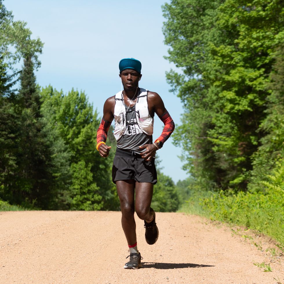 coree woltering runs along the ice age trail in wisconsin as he attempts the fastest known time on the route