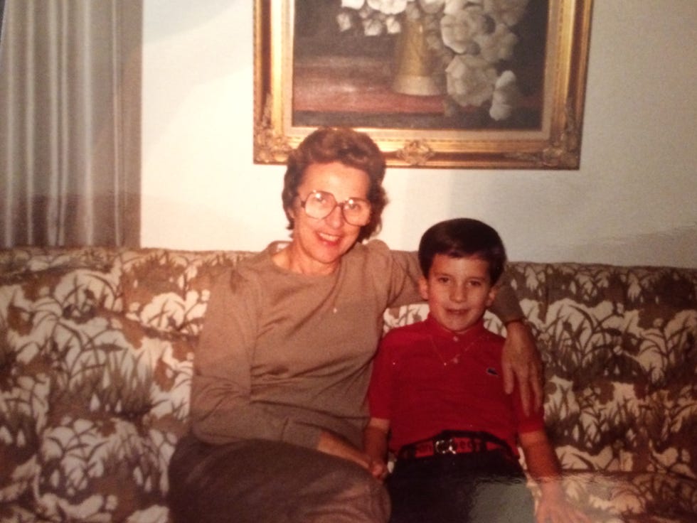 corey cappelloni and his grandmother from when corey was a boy